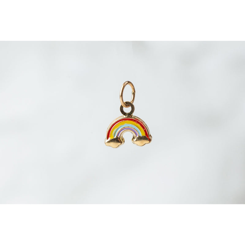 Load image into Gallery viewer, Yellow Gold  Rainbow  Gold  charm  14k Gold
