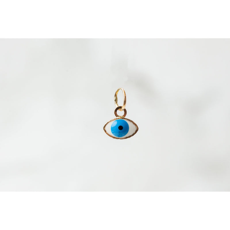 Load image into Gallery viewer, Gold  evil eye  charm  14k Gold
