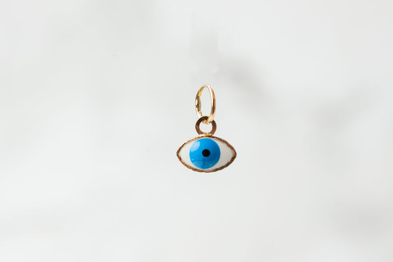 Load image into Gallery viewer, Evil Eye Enamel Charm - 14K Solid Gold (Yellow)
