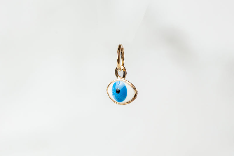 Load image into Gallery viewer, Evil Eye Enamel Charm - 14K Solid Gold (Yellow)
