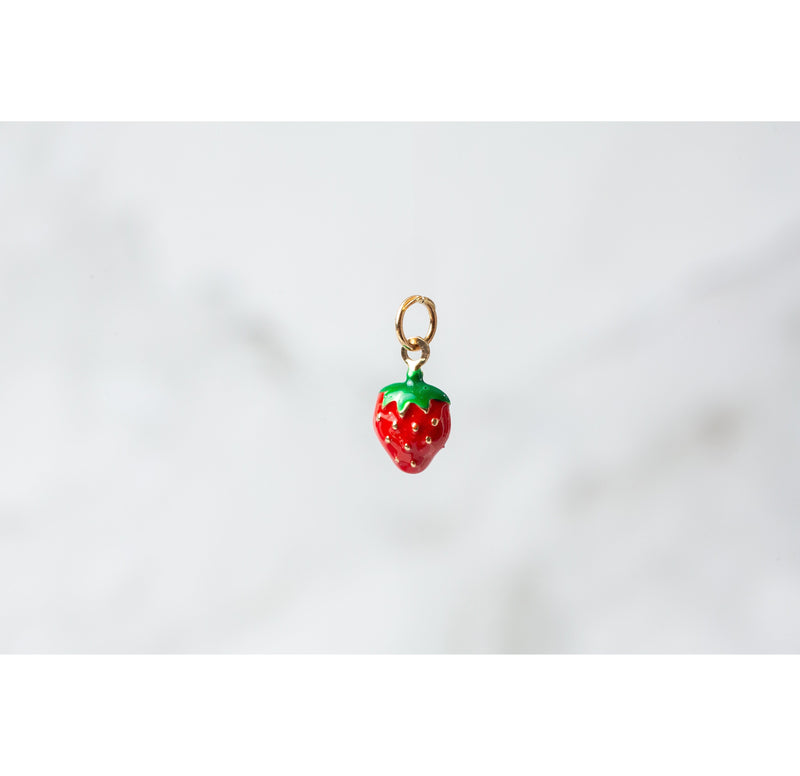 Load image into Gallery viewer, Strawberry  Gold  charm  berry  14k Gold  14k
