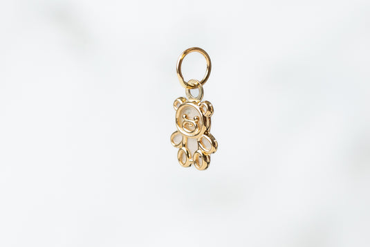 Teddy Bear Charm - 14K Solid Gold (Yellow)