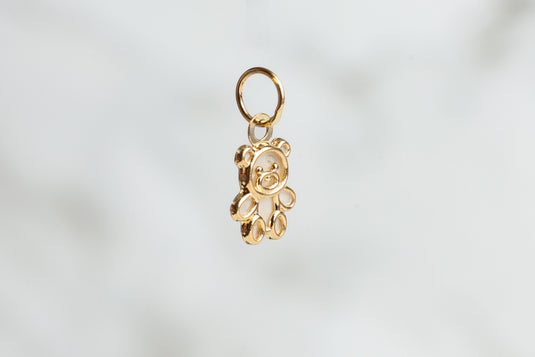 Teddy Bear Charm - 14K Solid Gold (Yellow)