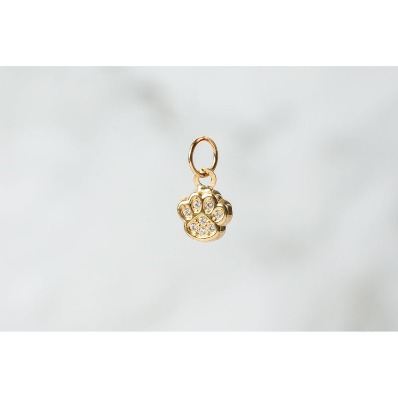 Load image into Gallery viewer, Pet  Paw  Gold  charm  Animal  14k Gold  14k
