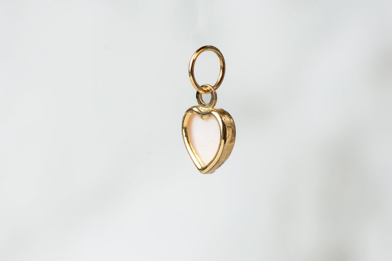 Load image into Gallery viewer, Mother of Pearl Heart Charm - 14K Solid Gold (Yellow)
