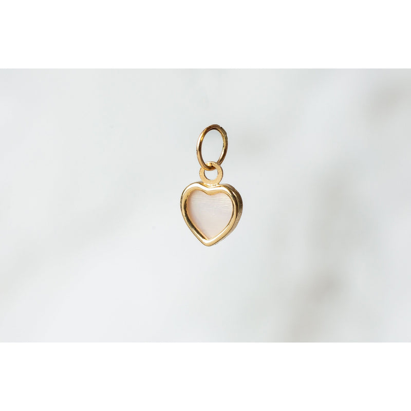 Load image into Gallery viewer, Yellow Gold  Mother of Pearl  heart  Gold  charm  14k Gold
