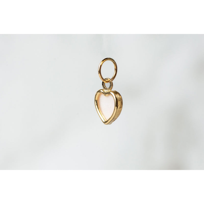 Load image into Gallery viewer, 6mm 14K Yellow Gold Mother of Pearl Heart Charm
