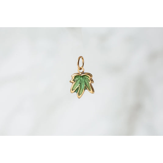 Yellow Gold  yellow  Leaf  Gold  charm  14k Gold  14k