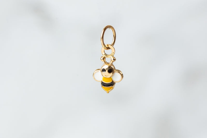 Load image into Gallery viewer, Bee Enamel Charm - 14K Solid Gold (Yellow)
