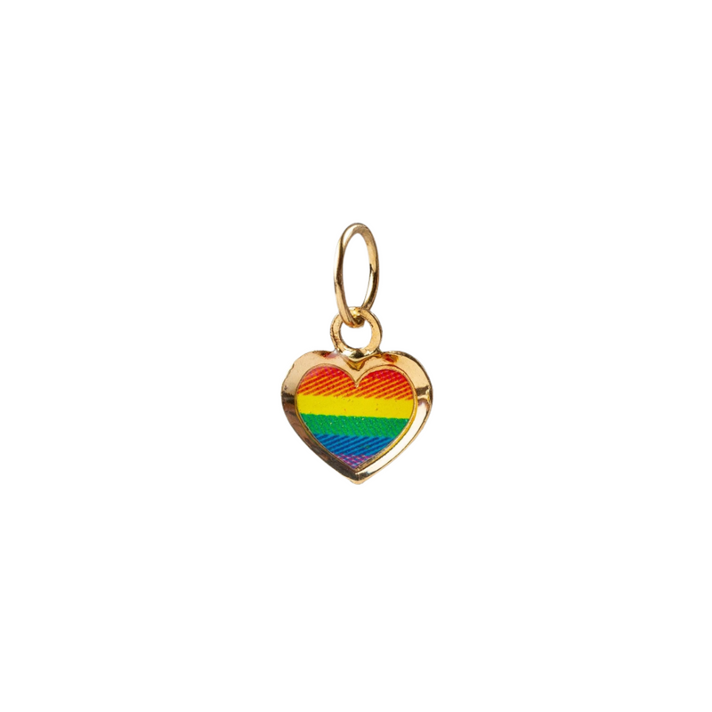 Load image into Gallery viewer, Rainbow Heart Pride Charm - 14K Solid Gold (Yellow)
