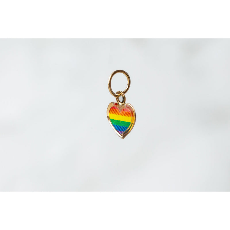 Load image into Gallery viewer, Rainbow Heart Pride Charm - 14K Solid Gold (Yellow)
