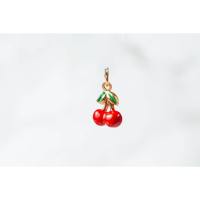 Gold  Cherry  charm  14k Gold  14k