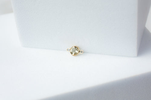 Lemon Quartz Gemstone Connector - 14K Solid Gold (Yellow)