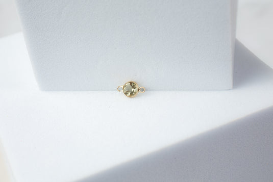 Lemon Quartz Gemstone Connector - 14K Solid Gold (Yellow)