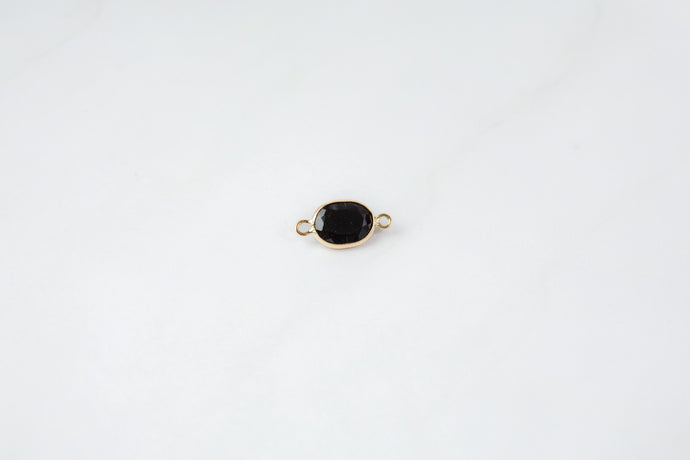 White Gold  stone  spinel  oval  Gold  gemstone  charm  black  14k Gold  14k