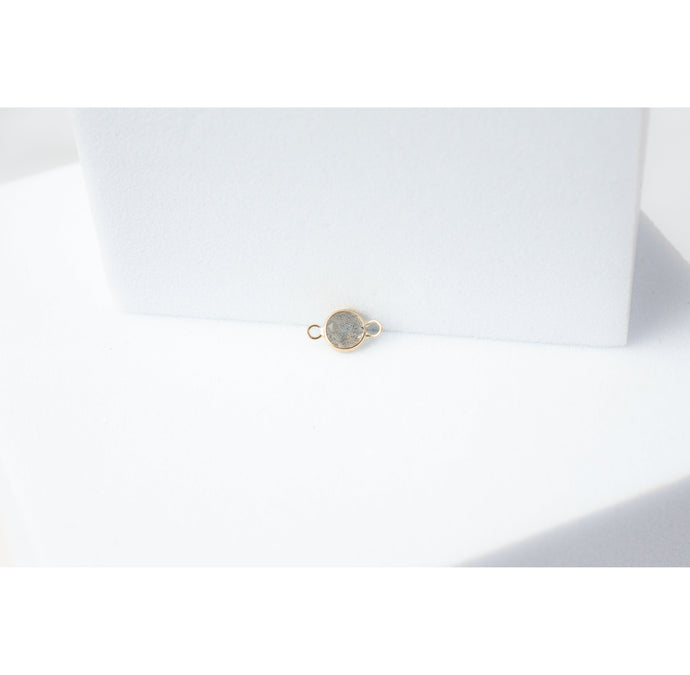 Yellow Gold  yellow  stone  labradorite  Gold  gemstone  charm  14k Gold  14k