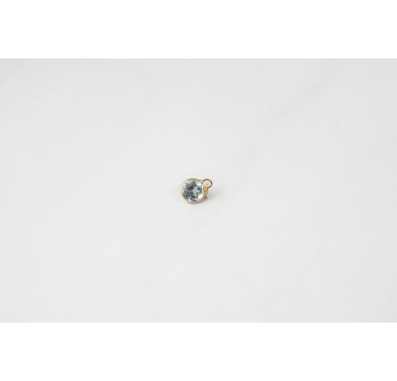 Load image into Gallery viewer, Blue Topaz Gemstone Charm - 14K Gold (Yellow)
