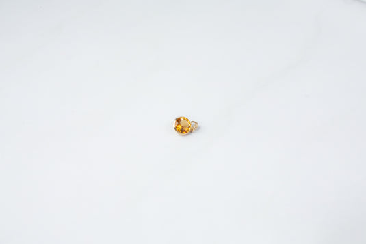 Citrine Gemstone Charm - 14K Solid Gold (Yellow)