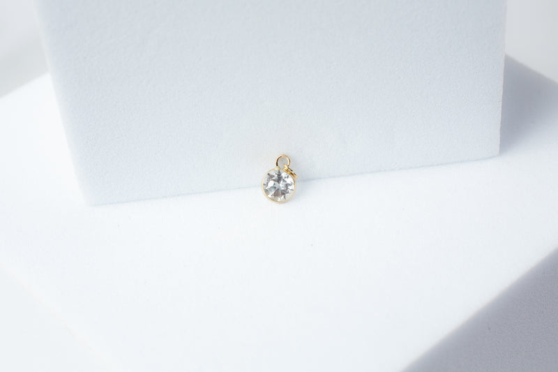 Load image into Gallery viewer, Yellow Gold  stone  Gold  gemstone  gem  charm  14k Gold
