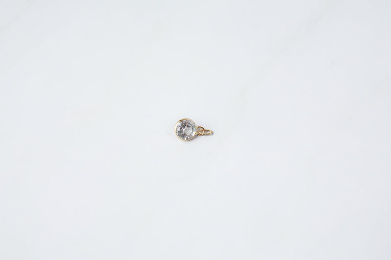 Load image into Gallery viewer, White Topaz Gemstone Charm - 14K Gold (Yellow)
