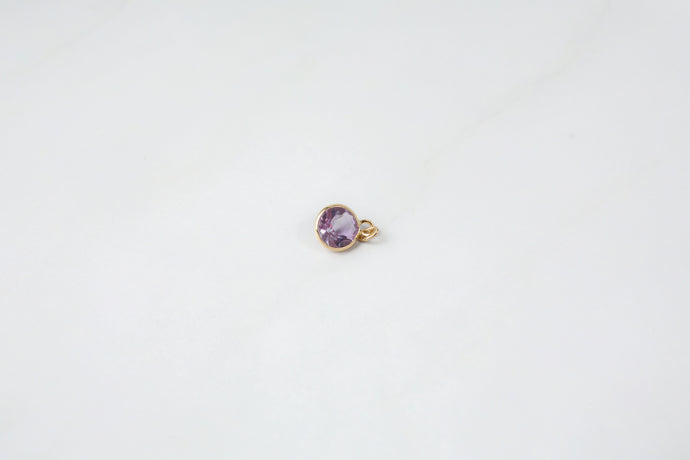 Yellow Gold  stone  purple  Gold  gemstone  charm  amethyst  14k Gold  14k