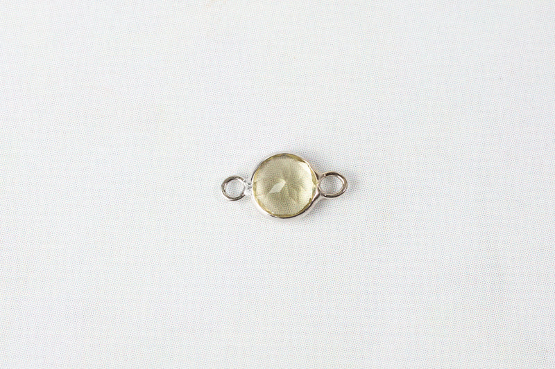 Load image into Gallery viewer, Lemon Quartz Gemstone Connector - 14K Solid Gold (White)
