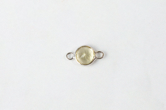 Lemon Quartz Gemstone Connector - 14K Solid Gold (White)