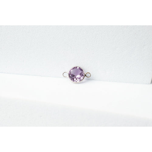 stone  Round  purple  gemstone  charm  bezel  amethyst  14k Gold  14k