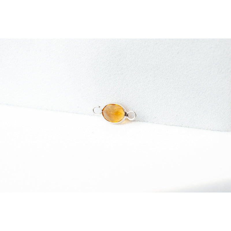 Load image into Gallery viewer, yellow  White Gold  stone  Gold  gemstone  citrine  charm  14k Gold  14k
