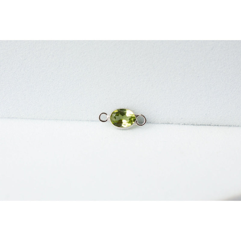 Load image into Gallery viewer, Oval Peridot Charm- 14K White Gold
