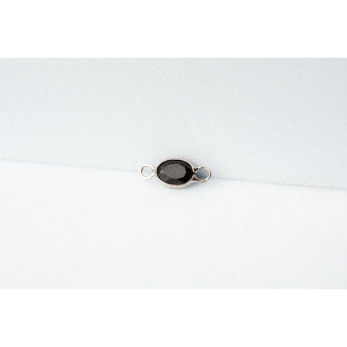 White Gold  stone  spinel  oval  Gold  gemstone  charm  black  14k Gold  14k