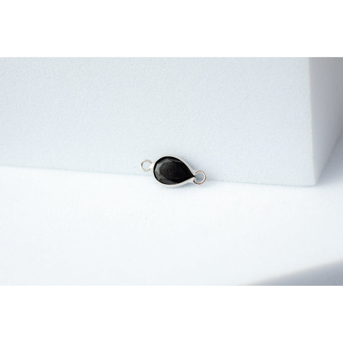 White Gold  stone  spinel  pear  Gold  gemstone  charm  black  14k Gold  14k