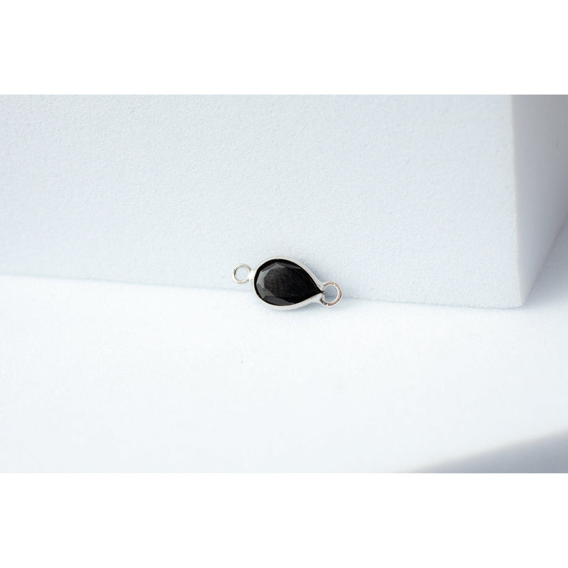 Load image into Gallery viewer, White Gold  stone  spinel  pear  Gold  gemstone  charm  black  14k Gold  14k
