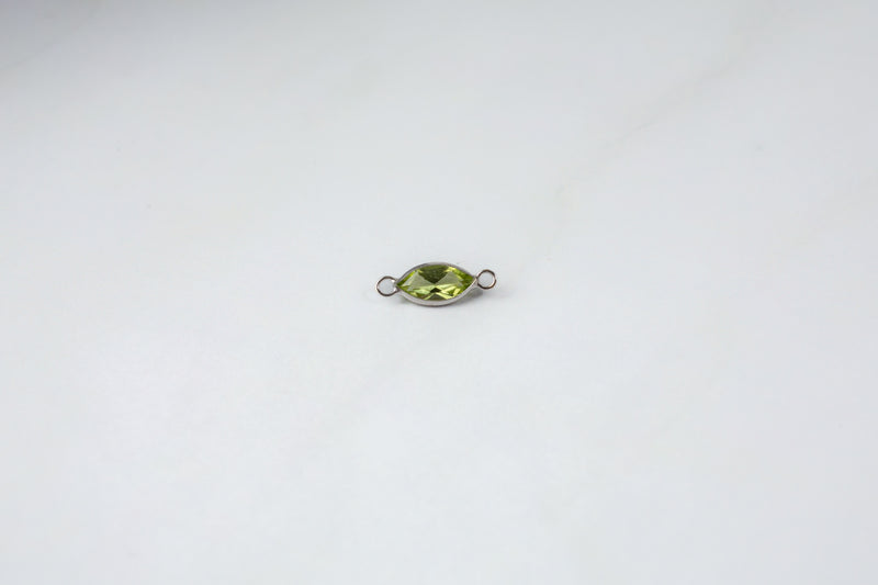 Load image into Gallery viewer, Marquise Peridot Connector - 14K Solid Gold (White)
