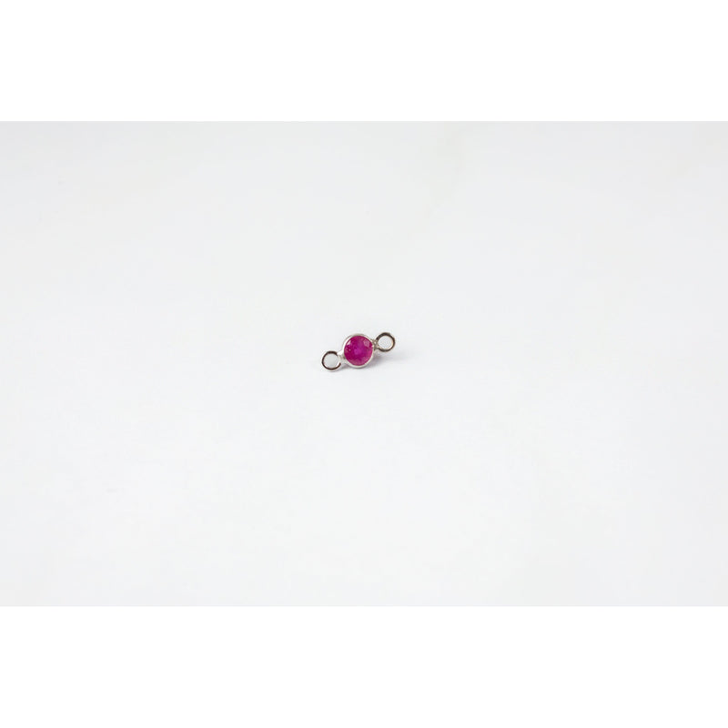 Load image into Gallery viewer, Round Ruby Charm - 14K Gold (White)
