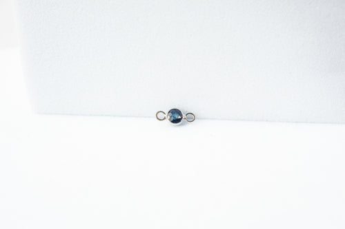 2.5mm Circle Sapphire Connector - 14K Solid Gold (White)