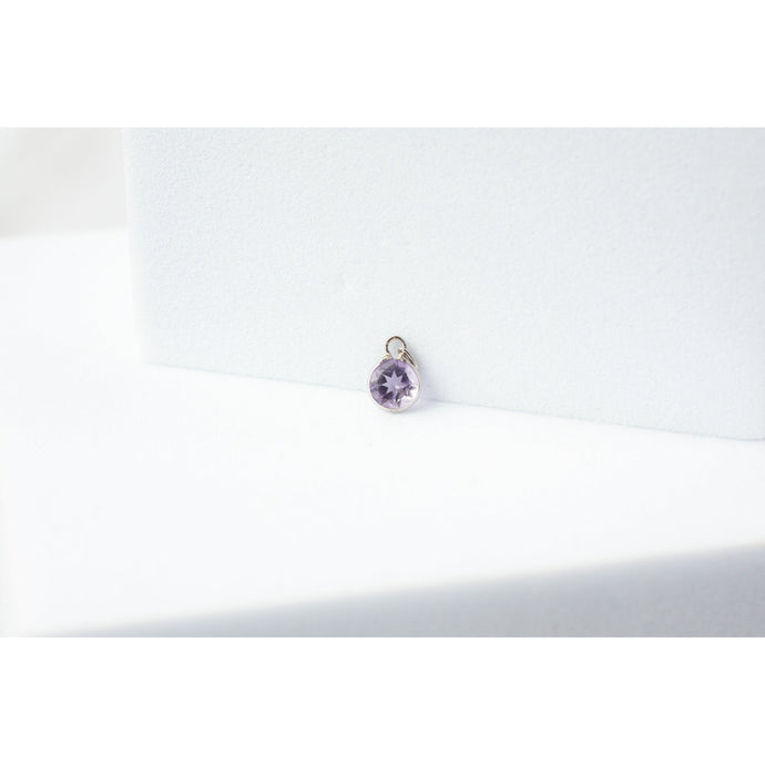 White Gold  White  stone  purple  Gold  gemstone  charm  amethyst  14k Gold  14k