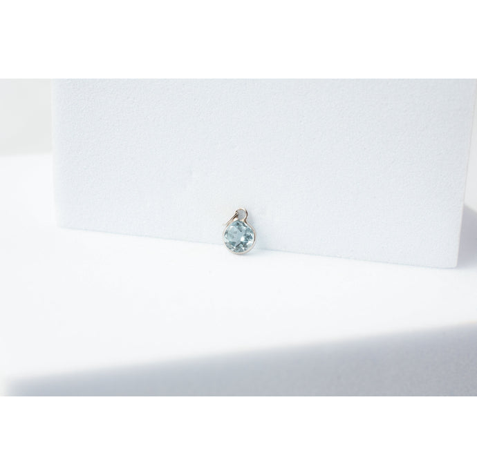 White Gold  White  topaz  stone  Gold  gemstone  charm  blue  14k Gold  14k