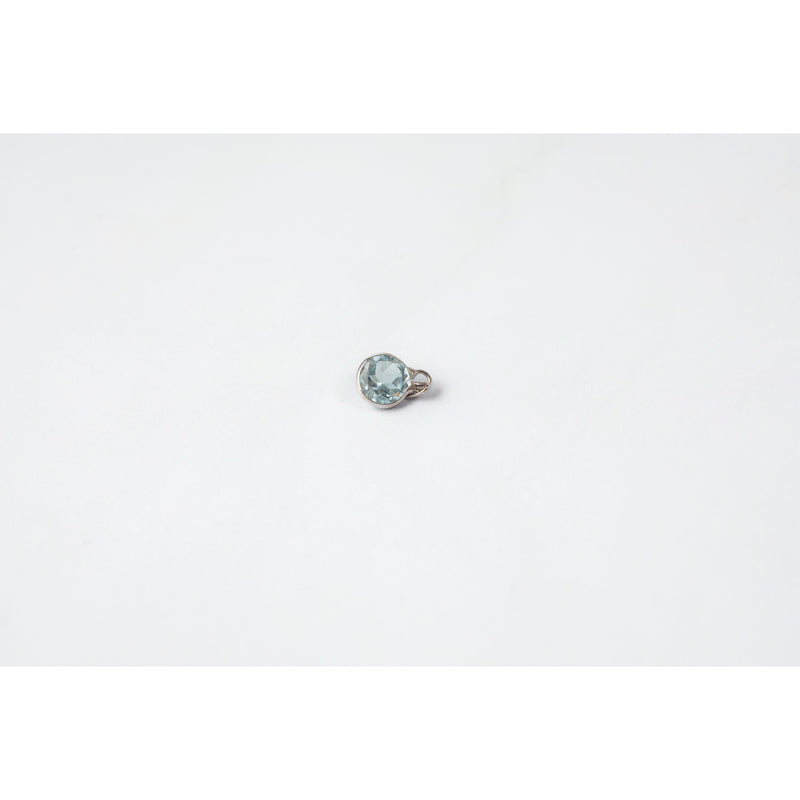 Load image into Gallery viewer, Blue Topaz Gemstone Charm - 14K Gold (White)
