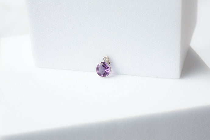 White Gold  White  stone  purple  Gold  gemstone  charm  amethyst  14k Gold  14k