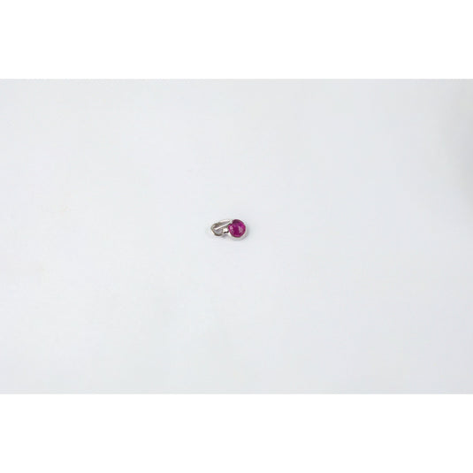 Round Ruby 2.5mm 14K Gold Bezel-Set Gemstone Charm - 14K Gold (White)