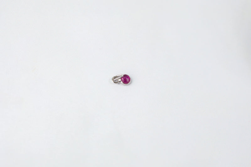 Load image into Gallery viewer, 2.5mm Circle Ruby Gemstone Charm - 14K Solid Gold (White)
