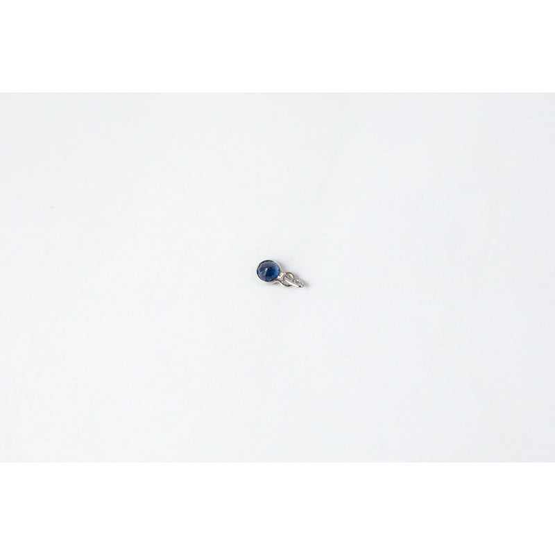 Load image into Gallery viewer, Round Blue Sapphire 2.5mm 14K Gold Bezel-Set Gemstone Charm - 14K Gold (White)
