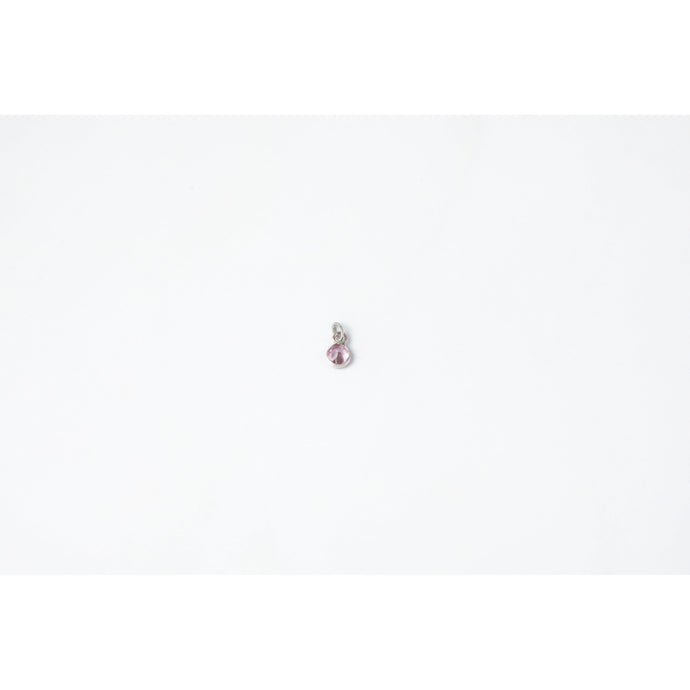 White Gold  White  stone  sapphire  pink  Gold  gemstone  charm  14k Gold  14k