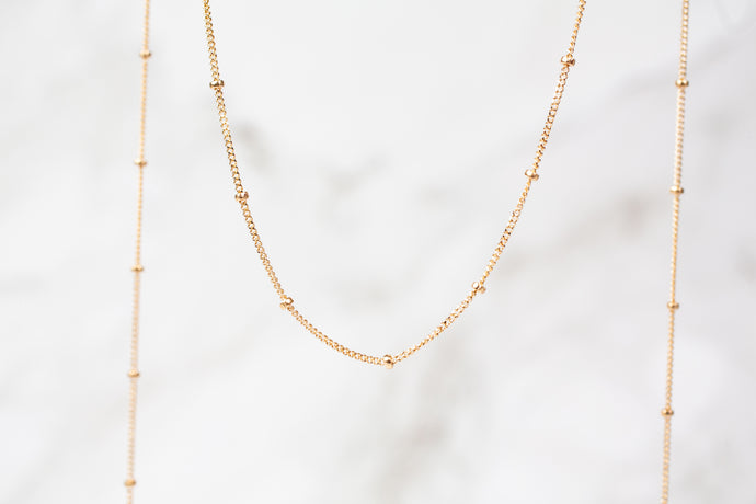 Yellow Gold  Satellite  Gold Chain  FLAT  14k gold chain  14k Gold