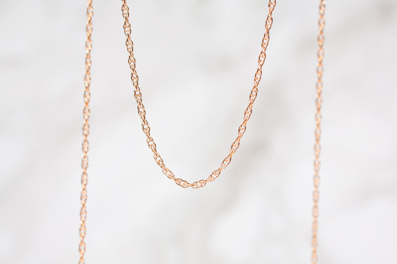 Load image into Gallery viewer, Rose Gold  Rose  Rope Chain  Gold Filled  Gold Chain
