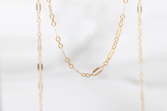 Yellow Gold  rectangle  Oval Chain  oval  Gold Filled  Gold Chain