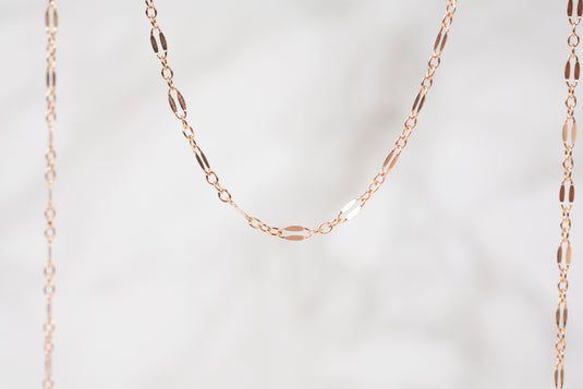 Rose Gold  Oval Chain  oval  Gold Filled  Gold Chain  fancy  dapped