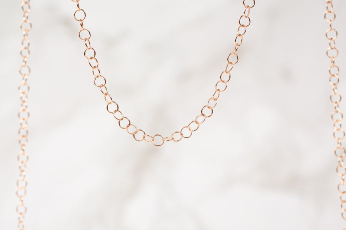 Round  Rose Gold  Gold Filled  Gold  cable chain  cable