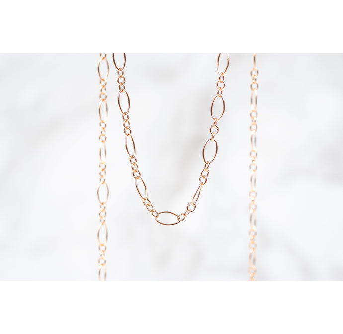 Round  Rose Gold  Rose  Oval Link  long and short